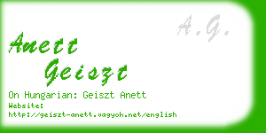 anett geiszt business card